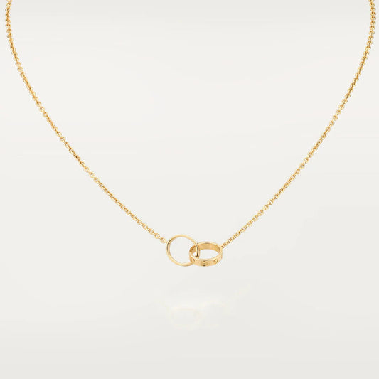 [Am jewelry]LOVE NECKLACE DOUBLE RING GOLD