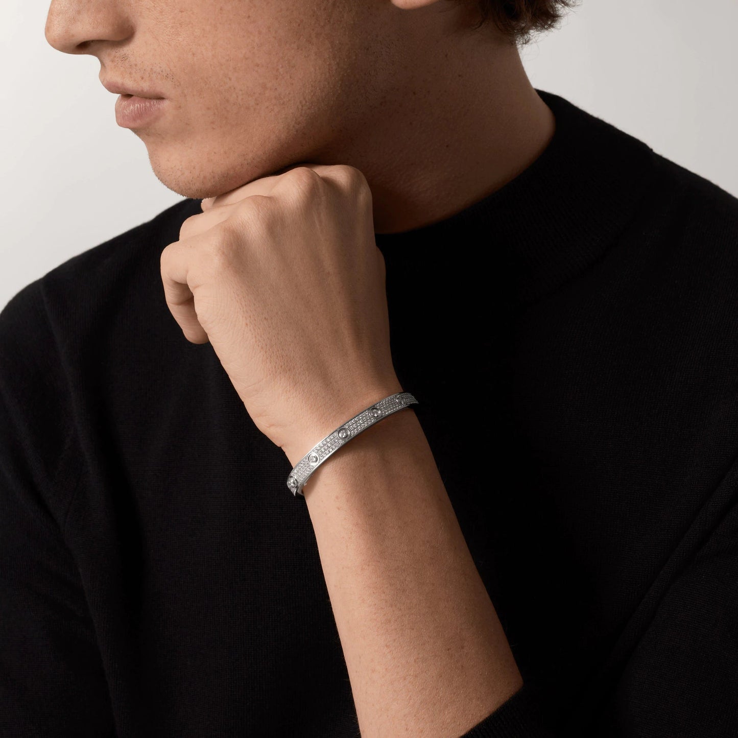 [Am jewelry]LOVE BRACELET 6.1MM DIAMOND-PAVED 10 BIG DIAMONDS