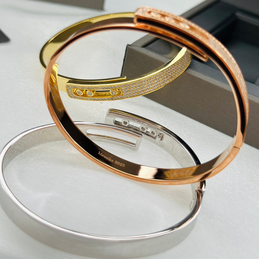 [Am Jewelry]Move Noa Rose Gold Pavé Diamond Bangle Bracelet