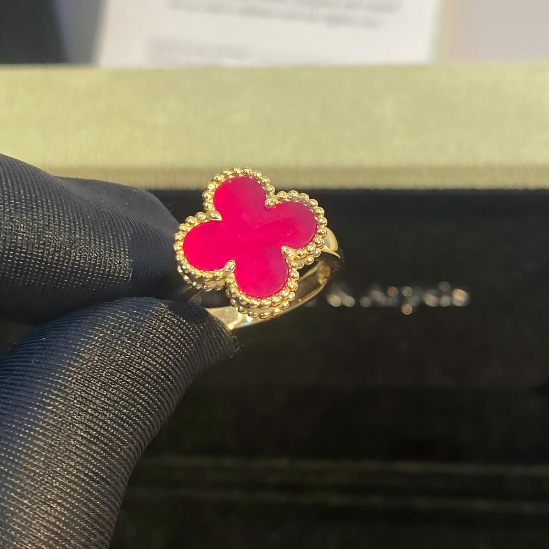 [AM Jewels]NEW CLOVER PINK ENAMEL RINGS