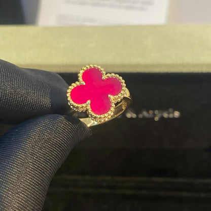 [AM Jewels]NEW CLOVER PINK ENAMEL RINGS