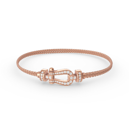 [Am jewelry]FORCE SMALL HORSESHOE  DIAMOND CHAIN ROPE BRACELET