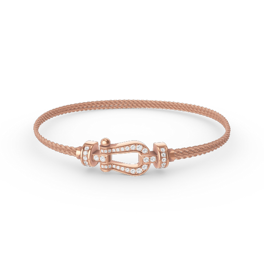 [Am jewelry]FORCE SMALL HORSESHOE  DIAMOND CHAIN ROPE BRACELET