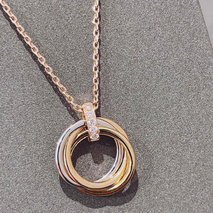 [Am jewelry]TRINITY NECKLACE GOLD  DIAMONDS