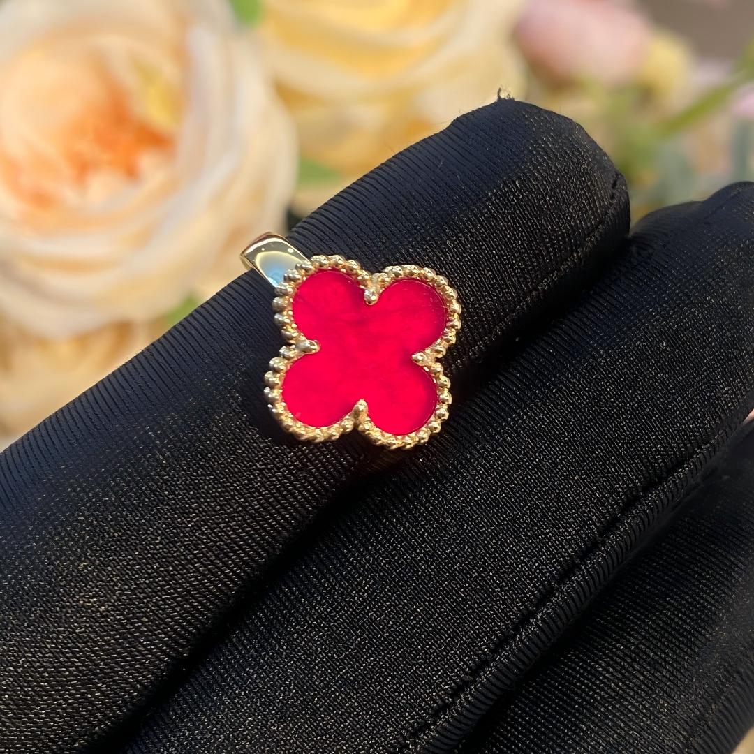 [AM Jewels]NEW CLOVER PINK ENAMEL RINGS