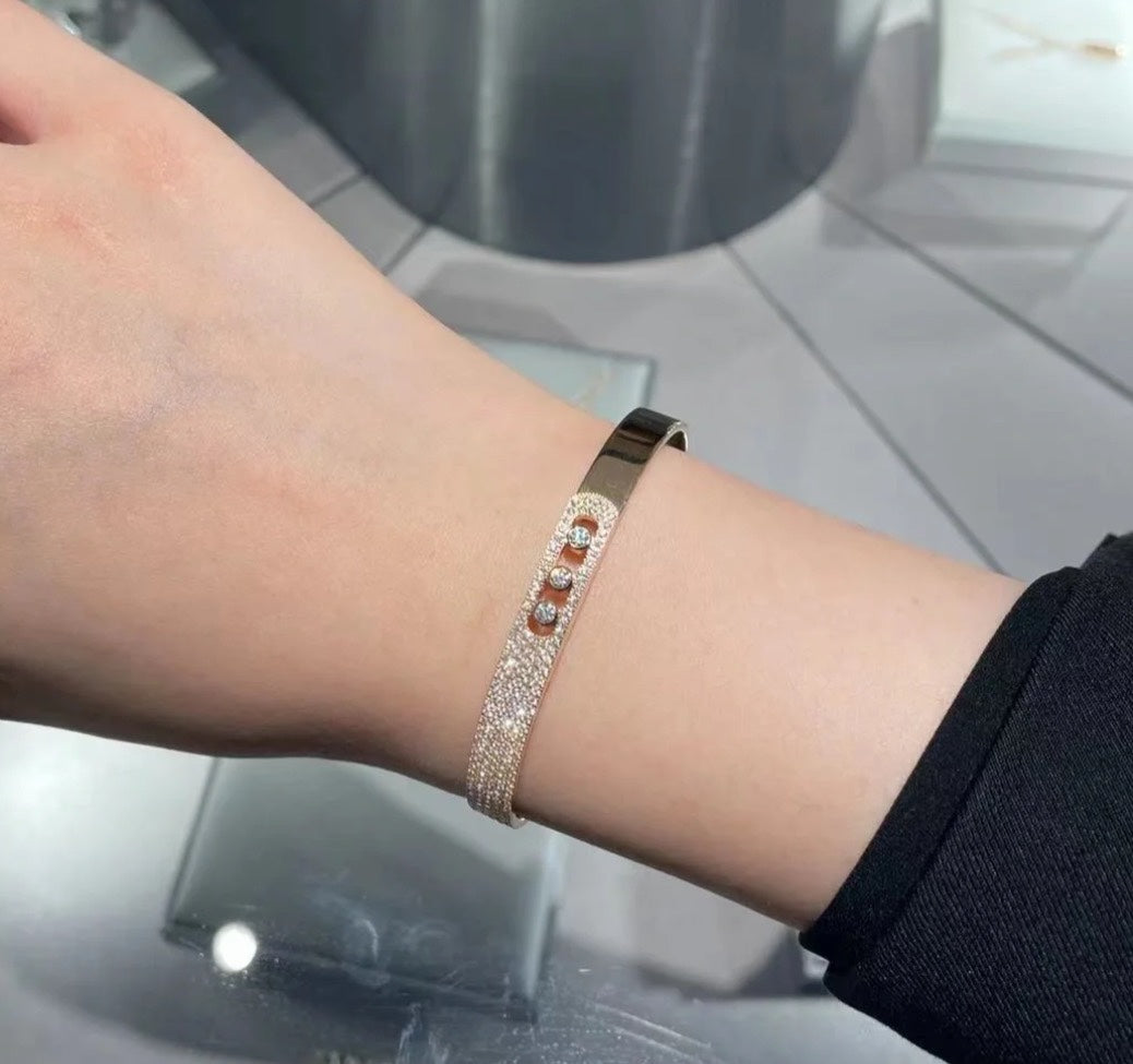 [Am Jewelry]Move Noa Rose Gold Pavé Diamond Bangle Bracelet