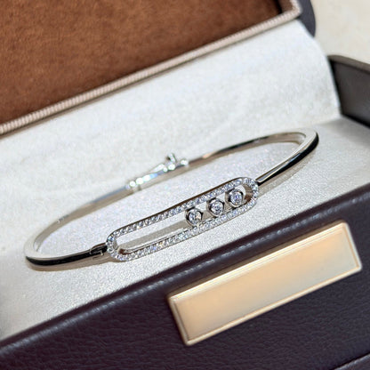 [Am Jewelry]Move Pavé Diamond Bangle Bracelet M