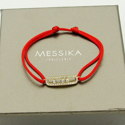 [Am Jewelry]Messika Care(s) pink cord pavé bracelet