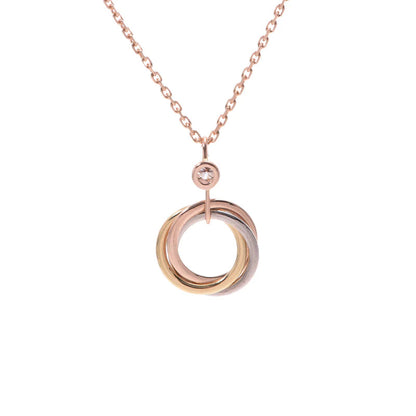 [Am jewelry]TRINITY SILVER GOLD PINK GOLD NECKLACE