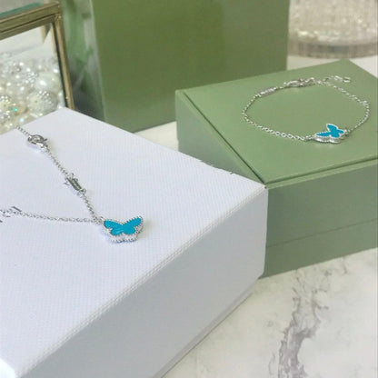 [Am jewelry]BUTTERFLY TURQUOISE BUTTERFLY BRACELET SILVER