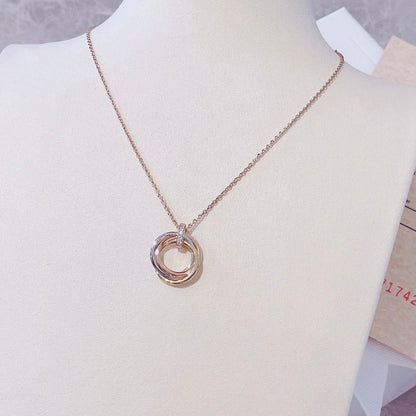 [Am jewelry]TRINITY NECKLACE GOLD  DIAMONDS