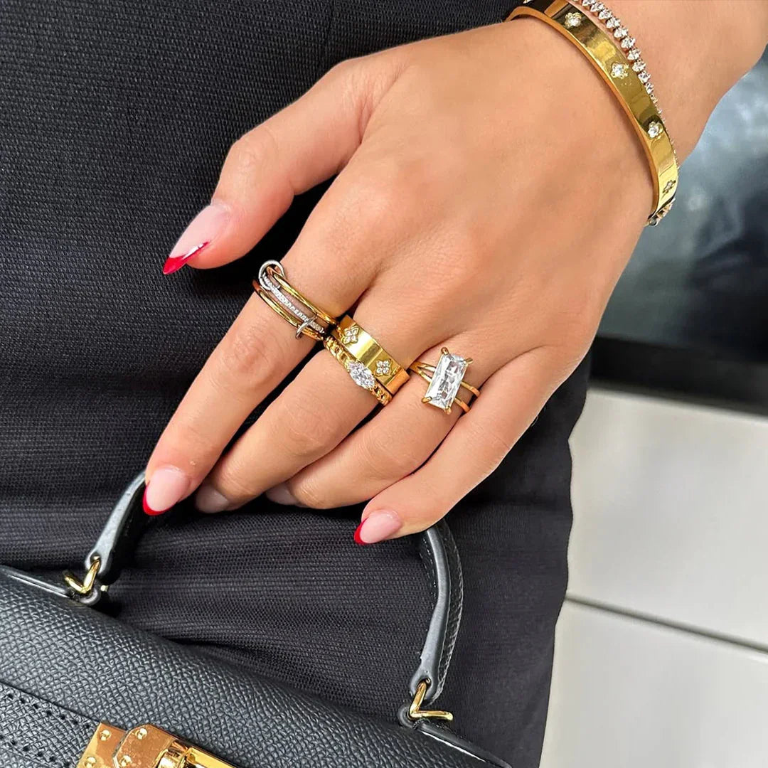 [AM Jewels]Chastity Diamond Ring Stack