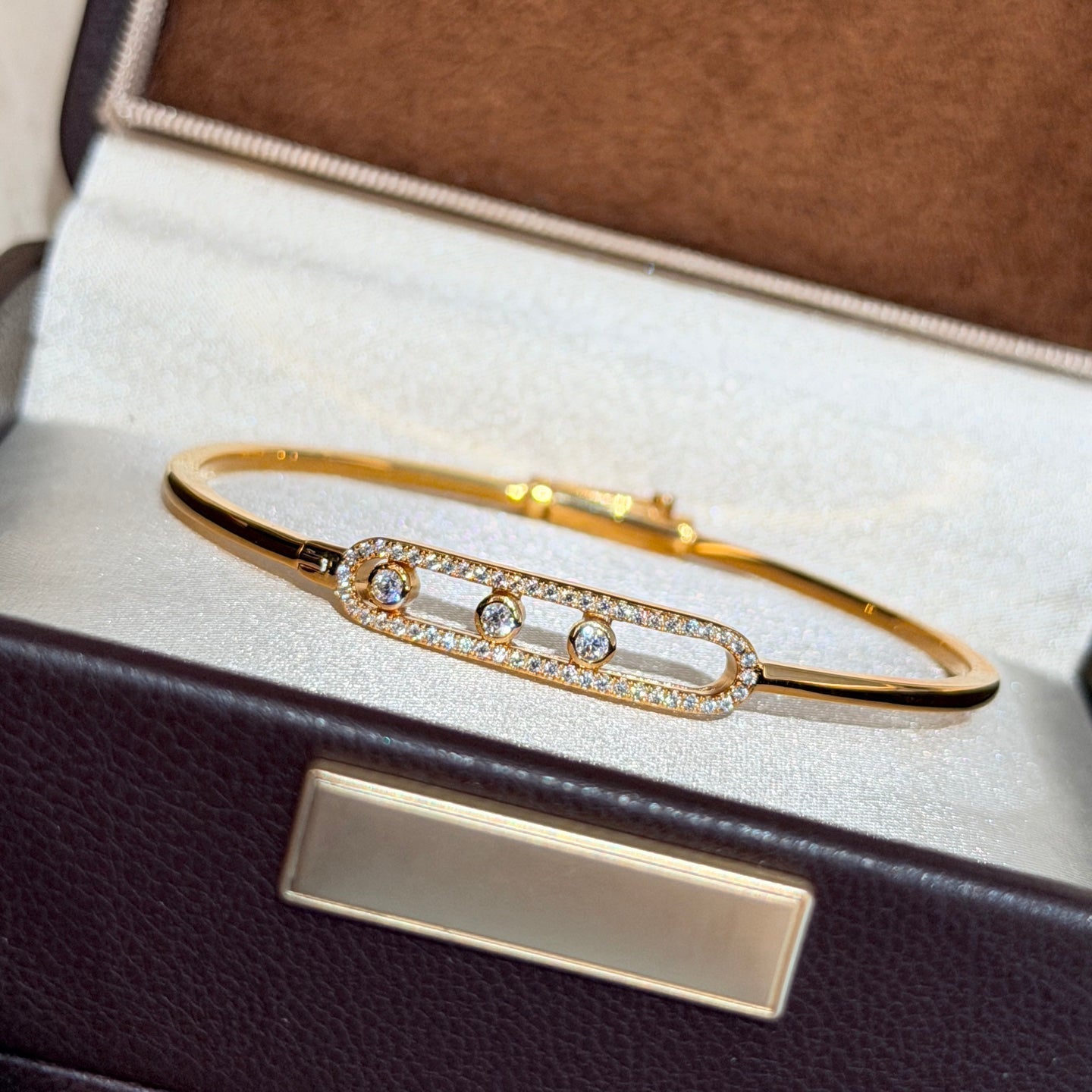 [Am Jewelry]Move Pavé Diamond Bangle Bracelet M