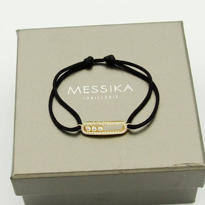 [Am Jewelry]Messika Care(s) pink cord pavé bracelet