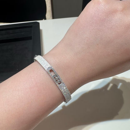 [Am Jewelry]Move Noa Ciselé half pavé bangle
