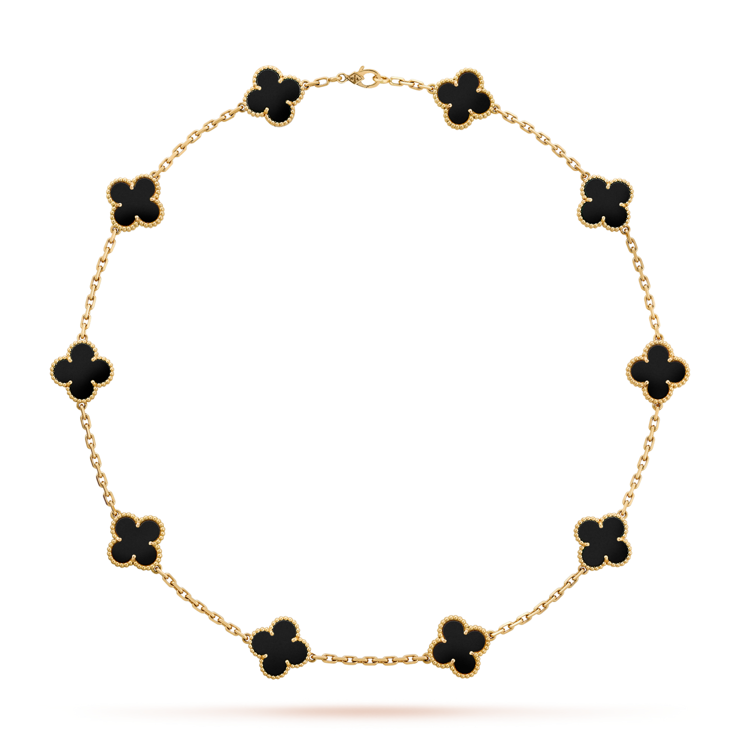 [Am jewelry]CLOVER 10 MOTIFS ONYX NECKLACE