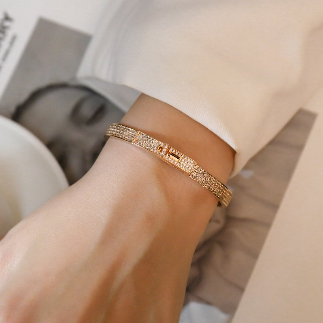 [Am jewelry]KELLY BRACELET DIAMOND PAVED