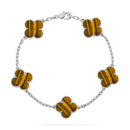 [Am jewelry] CLOVER 5 MOTIFS TIGER EYE BRACELET COLLECTION