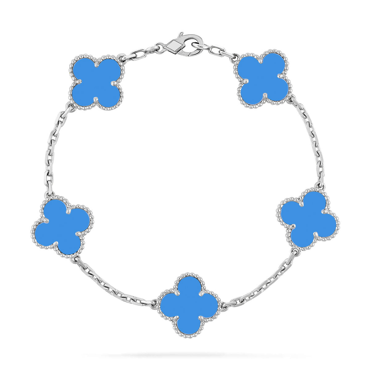 [Am jewelry] CLOVER 5 MOTIF BLUE AGATE BRACELET COLLECTION