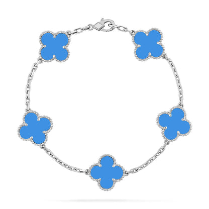 [Am jewelry] CLOVER 5 MOTIF BLUE AGATE BRACELET COLLECTION