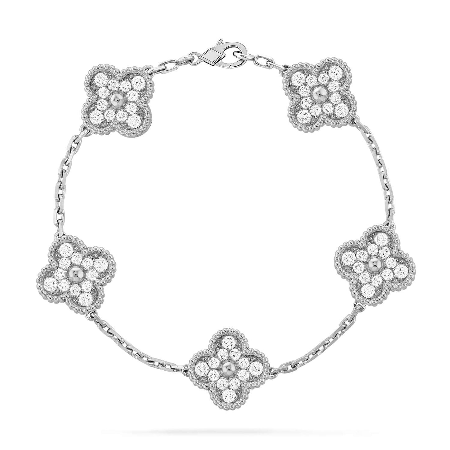 [Am jewelry] CLOVER 5 MOTIF FULL DIAMOND BRACELET COLLECTION