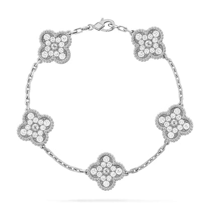 [Am jewelry] CLOVER 5 MOTIF FULL DIAMOND BRACELET COLLECTION
