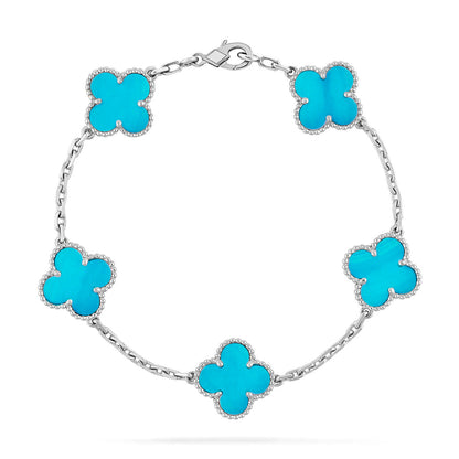 [Am jewelry] CLOVER 5 MOTIF TURQUOISE BRACELET COLLECTION