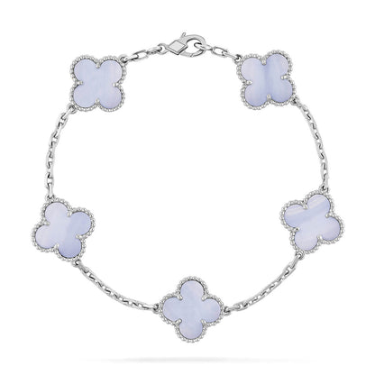 [Am jewelry] CLOVER 5 MOTIF PURPLE CHALCEDONY BRACELET COLLECTION