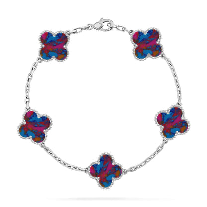 [Am jewelry]CLOVER 5 MOTIF COLOR GEMSTONES BRACELET COLLECTION