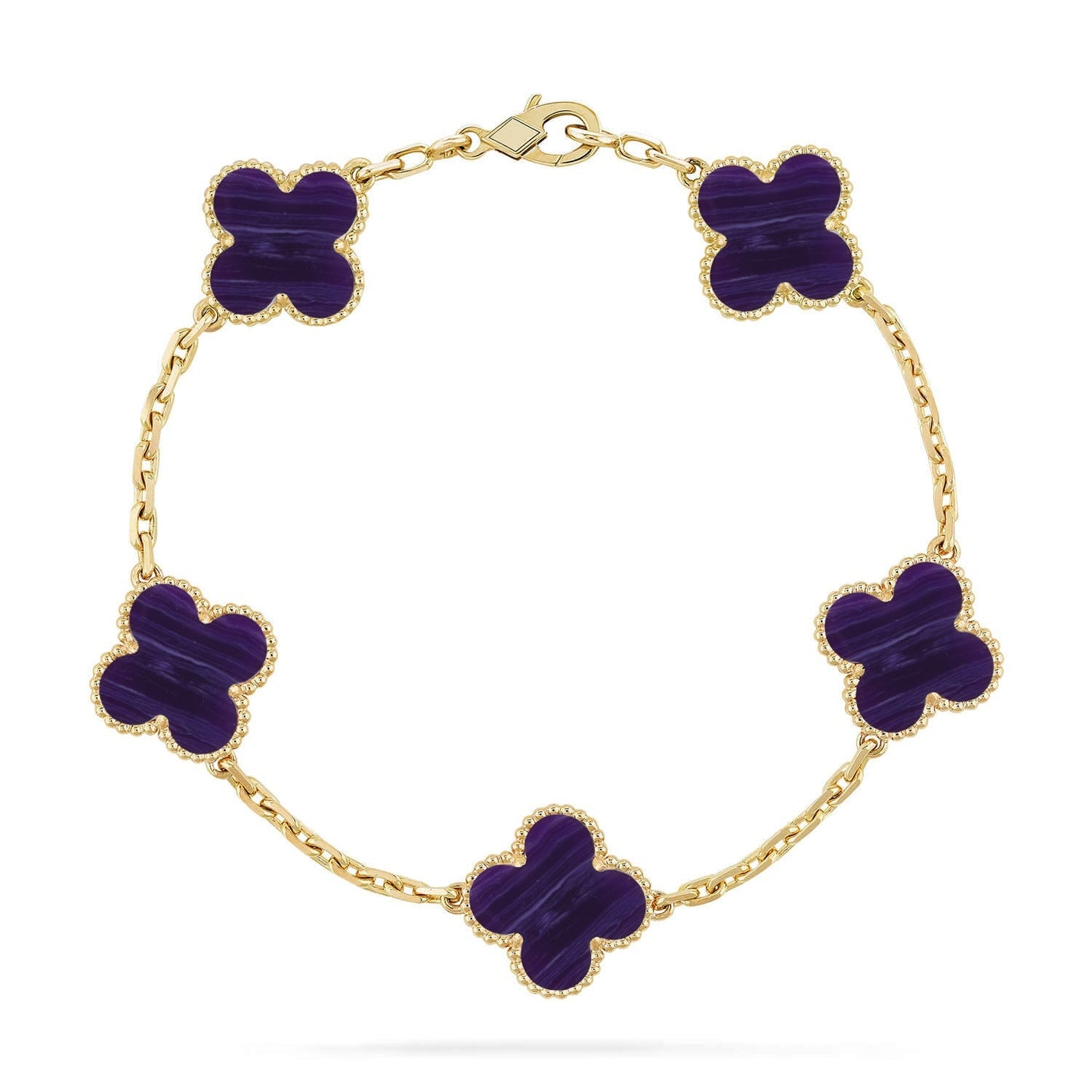 [Am jewelry]CLOVER 5 MOTIF PURPLE STRIPES BRACELET COLLECTION