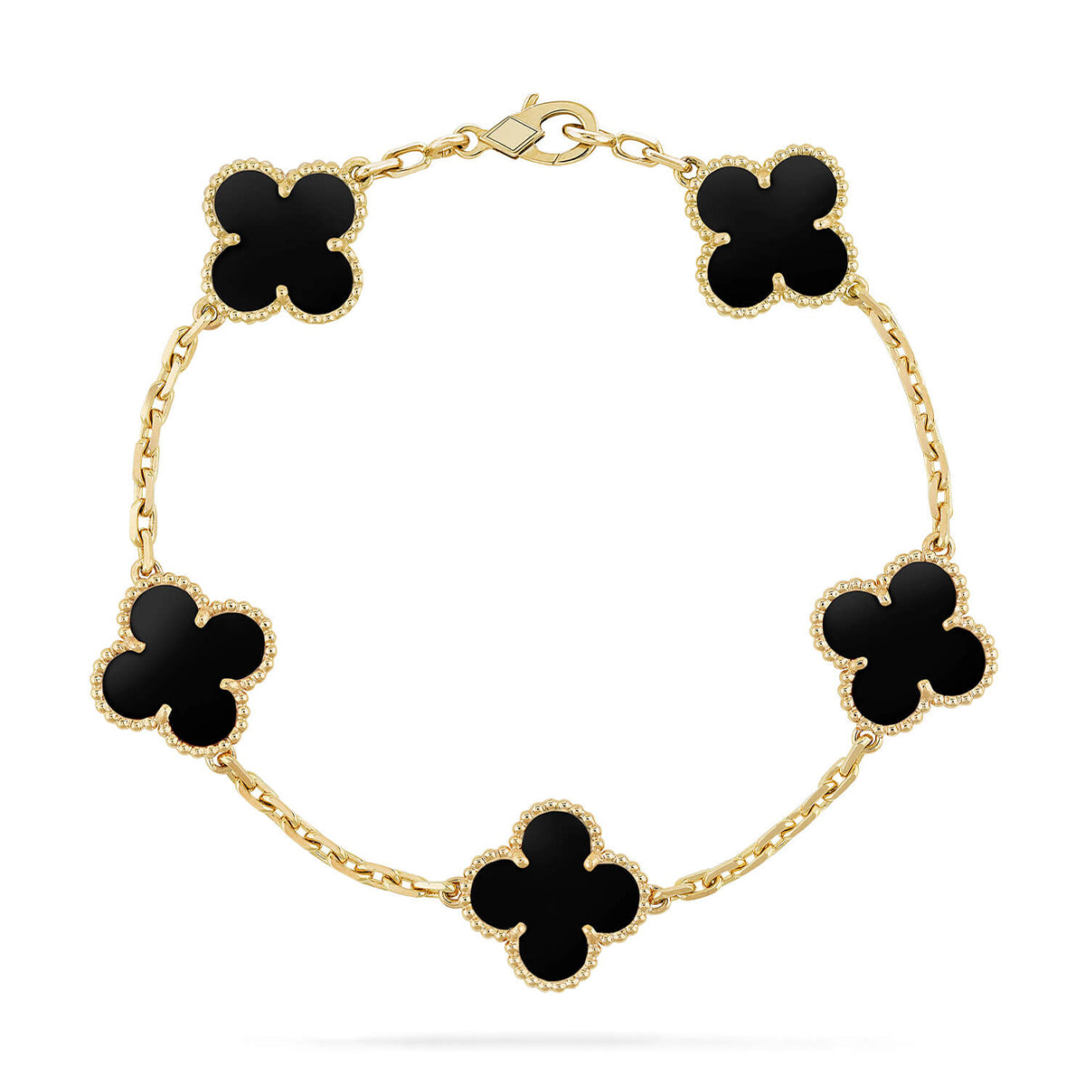 [Am jewelry] CLOVER 5 MOTIF ONYXS BRACELET COLLECTION