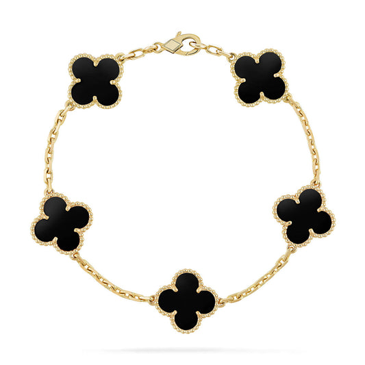 [Am jewelry] CLOVER 5 MOTIF ONYXS BRACELET COLLECTION