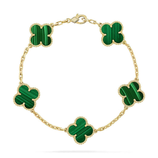 [Am jewelry] CLOVER 5 MOTIF MALACHITE BRACELET COLLECTION