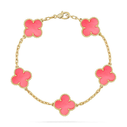 [Am jewelry] CLOVER 5 MOTIFS  PINK MOP BRACELET COLLECTION