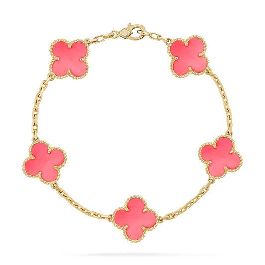 [Am jewelry] CLOVER 5 MOTIFS  PINK MOP BRACELET COLLECTION