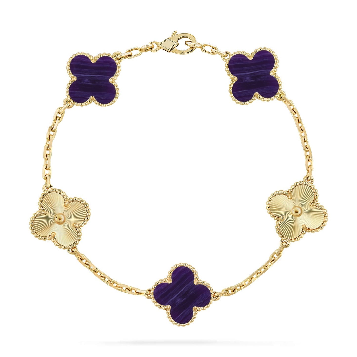 [Am jewelry]CLOVER 5 MOTIF PURPLE STRIPES BRACELET COLLECTION