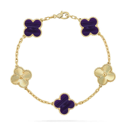 [Am jewelry]CLOVER 5 MOTIF PURPLE STRIPES BRACELET COLLECTION