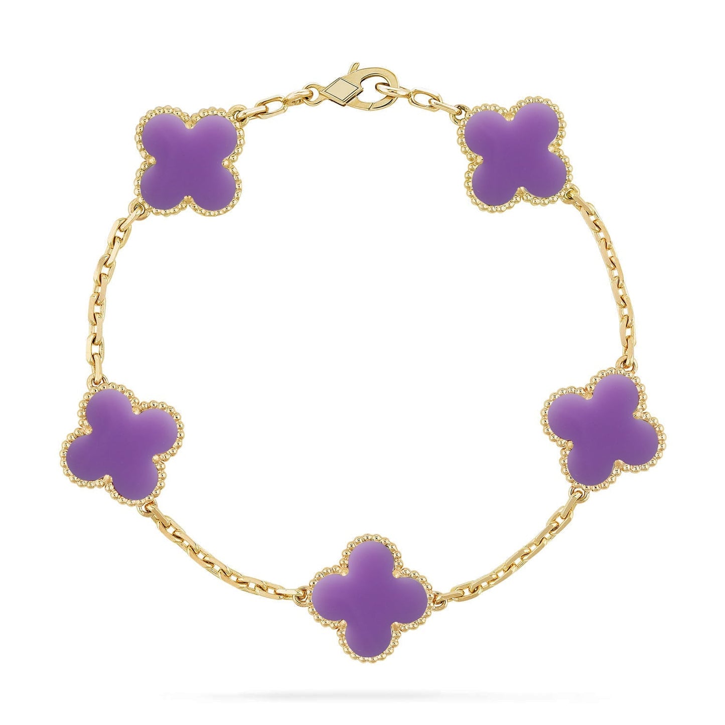 [Am jewelry]CLOVER 5 MOTIF LIGHT PURPLE BRACELET COLLECTION