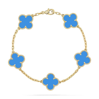 [Am jewelry] CLOVER 5 MOTIF BLUE AGATE BRACELET COLLECTION