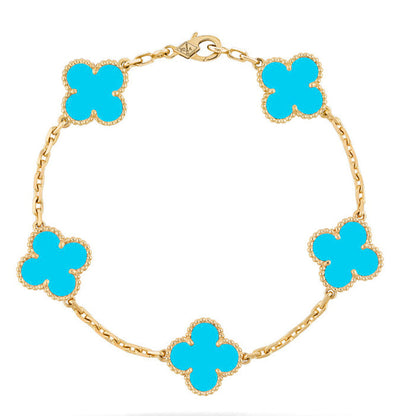 [Am jewelry] CLOVER 5 MOTIF TURQUOISE BRACELET COLLECTION