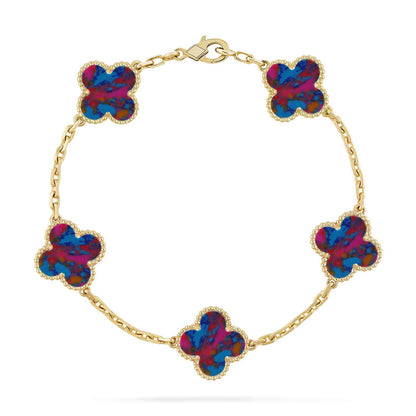 [Am jewelry]CLOVER 5 MOTIF COLOR GEMSTONES BRACELET COLLECTION