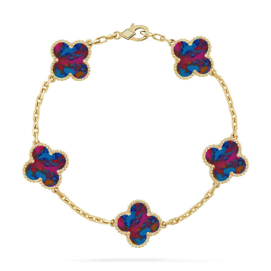 [Am jewelry]CLOVER 5 MOTIF COLOR GEMSTONES BRACELET COLLECTION