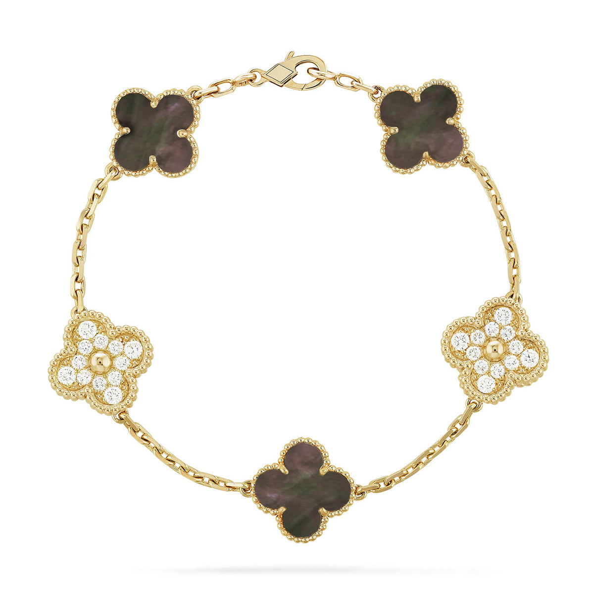 [Am jewelry] CLOVER 5 MOTIF GRAY MOP BRACELET COLLECTION