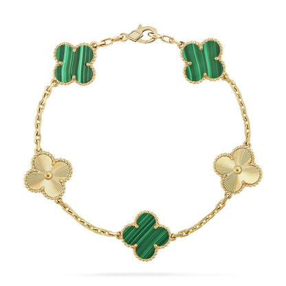 [Am jewelry] CLOVER 5 MOTIF MALACHITE BRACELET COLLECTION