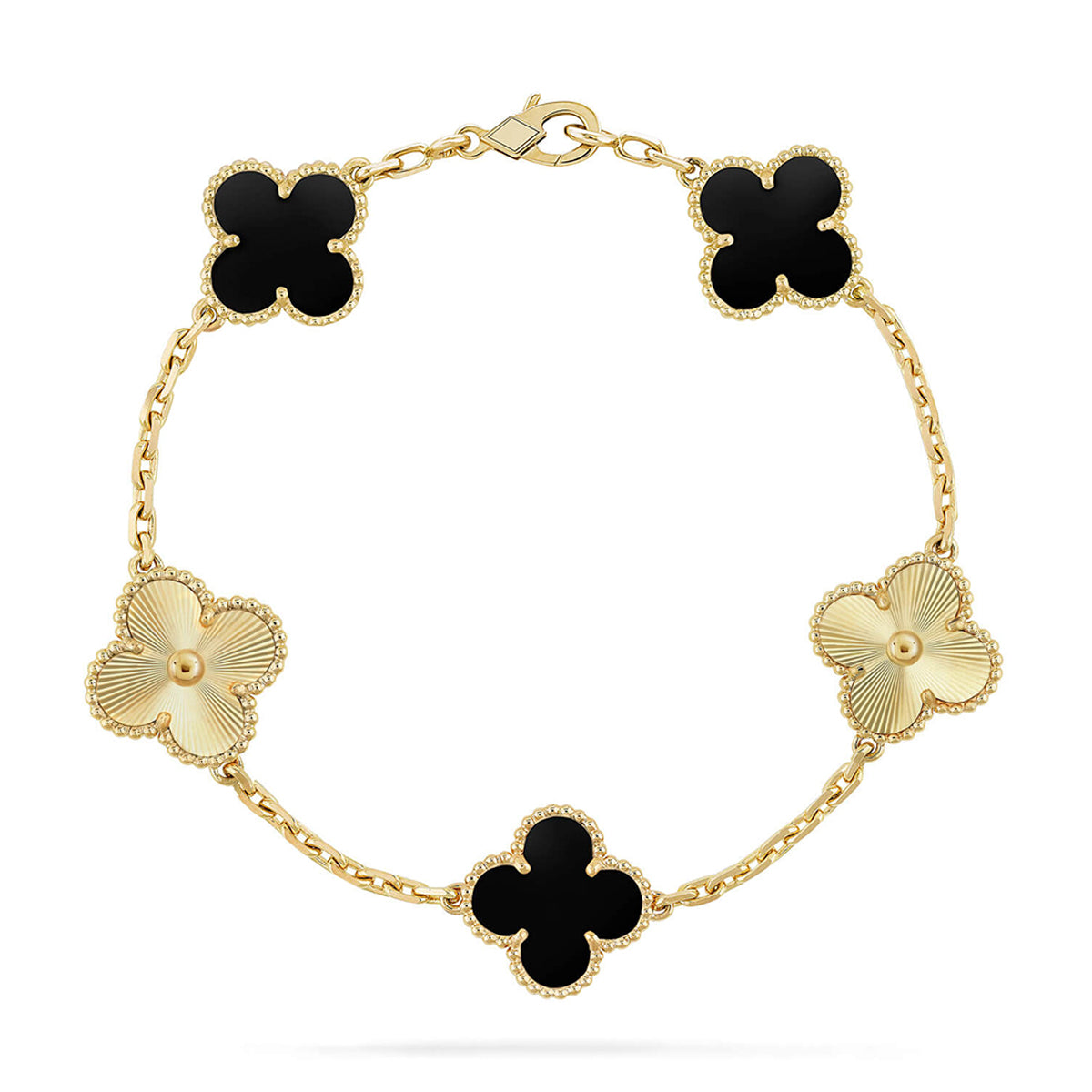 [Am jewelry] CLOVER 5 MOTIF ONYXS BRACELET COLLECTION
