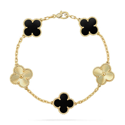 [Am jewelry] CLOVER 5 MOTIF ONYXS BRACELET COLLECTION