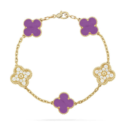 [Am jewelry] CLOVER 5 MOTIF VIOLET BRACELET COLLECTION