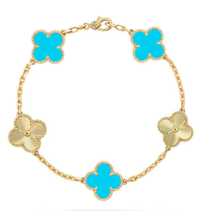 [Am jewelry] CLOVER 5 MOTIF TURQUOISE BRACELET COLLECTION