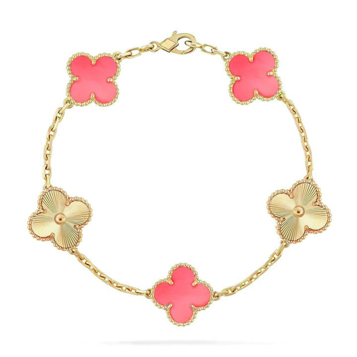[Am jewelry] CLOVER 5 MOTIFS  PINK MOP BRACELET COLLECTION