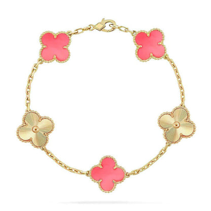 [Am jewelry] CLOVER 5 MOTIFS  PINK MOP BRACELET COLLECTION